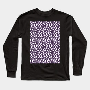 Purple and White Spot Dalmatian Pattern Long Sleeve T-Shirt